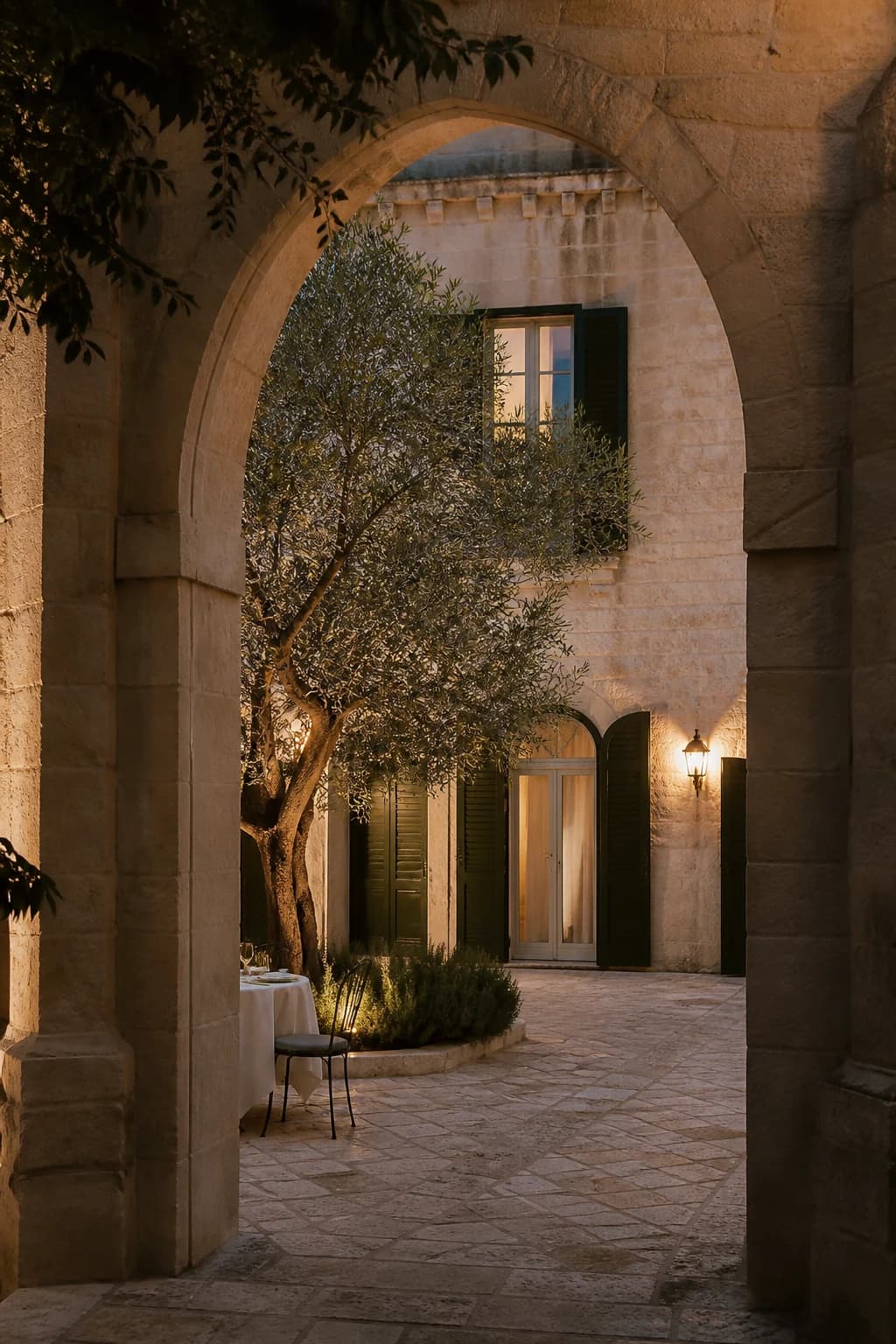 Innenhof eines mediterranen Boutiquehotels