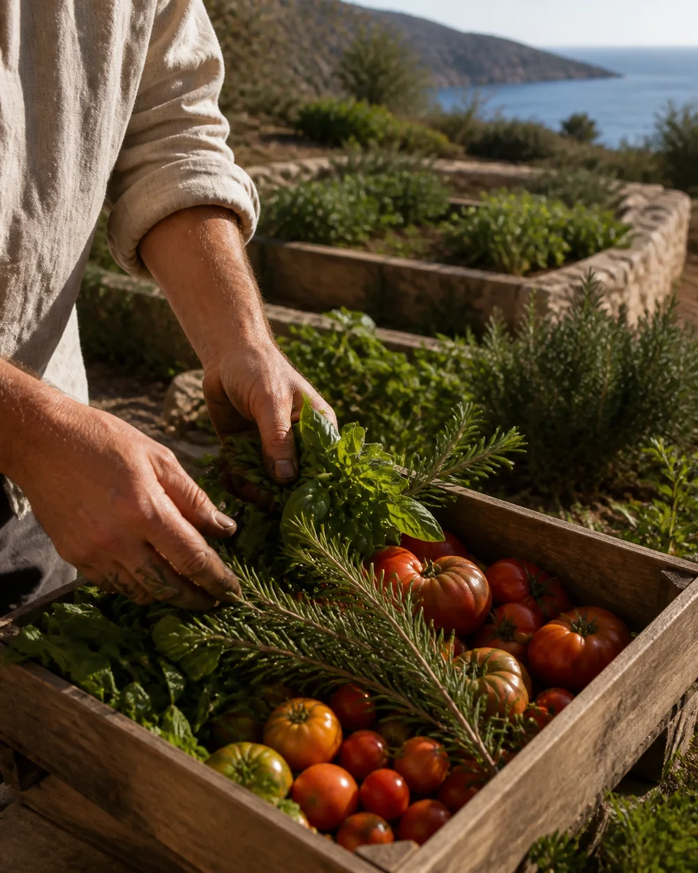 Frische Tomaten und Kräuter aus dem hoteleigenen Garten